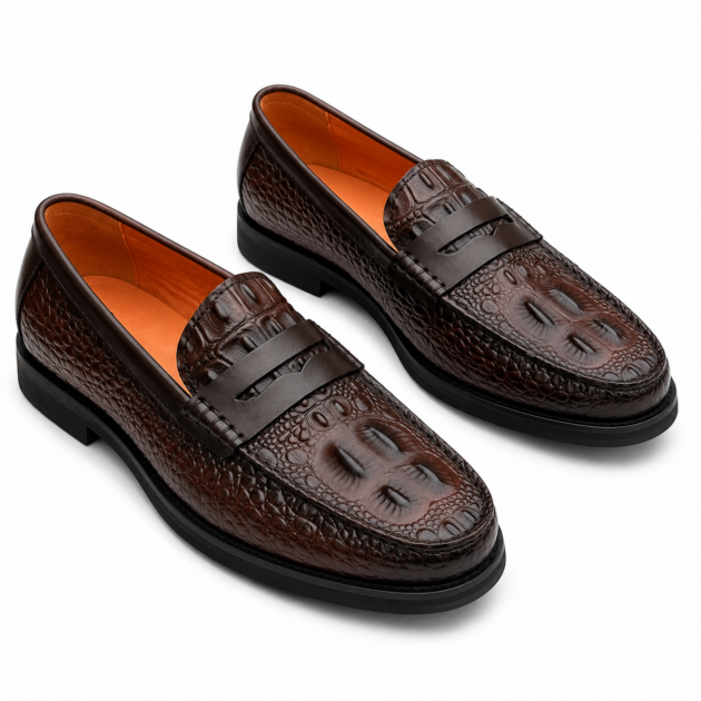 Billionaire Crocodile-Embossed Loafers